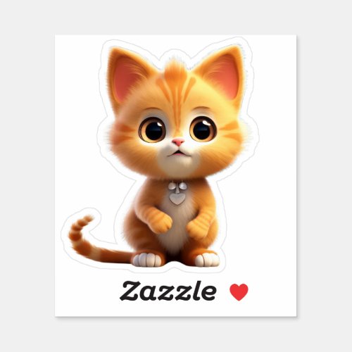 Cute Animal Characters Art 1 _kitten tiny cat_ Sticker