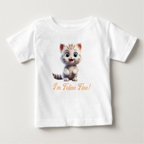 Cute Animal Characters Art 2 _kitten tiny cat_ Baby T_Shirt