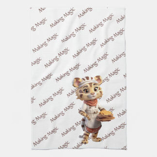 Cute Animal Chef Tiger Making Magic Kitchen Towel