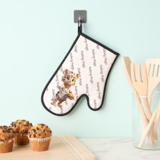 Cute Animal Chef Tiger Making Magic Oven Mitt