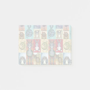 Cute Animal Collage Folk Art Design Post-it Notes
