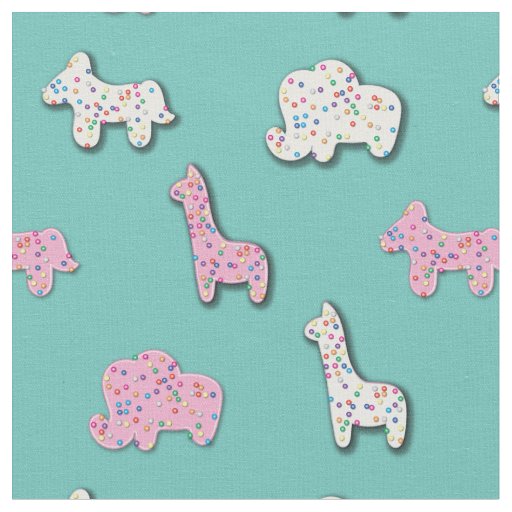 Cute Animal Cookies Kids Decor Fabric