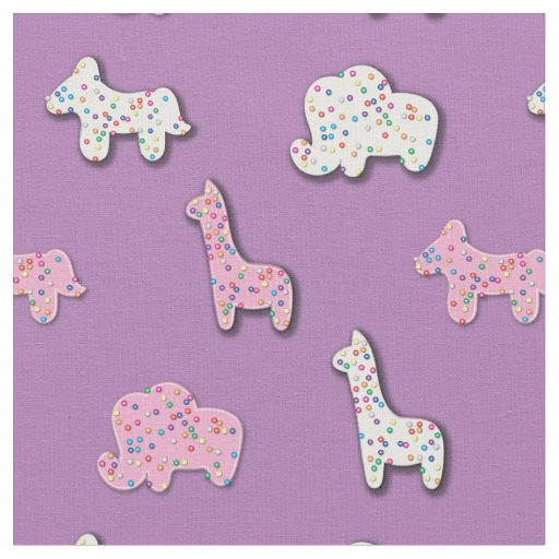 Cute Animal Cookies Kids Decor Fabric