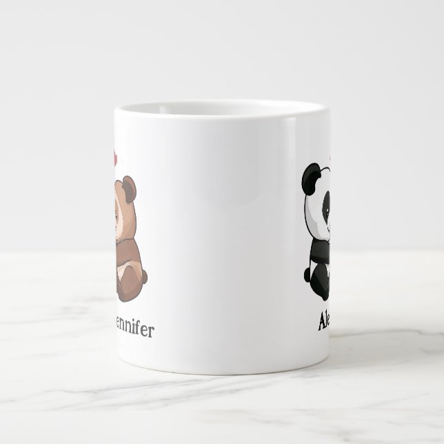 Cute Animal Couple Coffee Mug (Front)