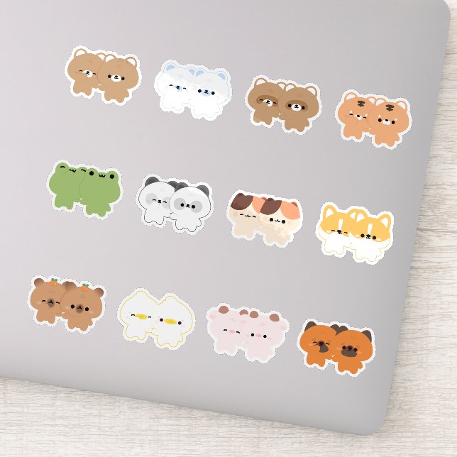 Cute Animal Couple  Sticker (Detail)