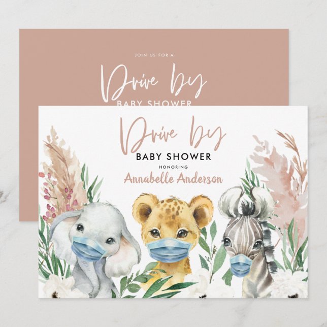 Cute animal covid mask drive by baby (Front/Back)