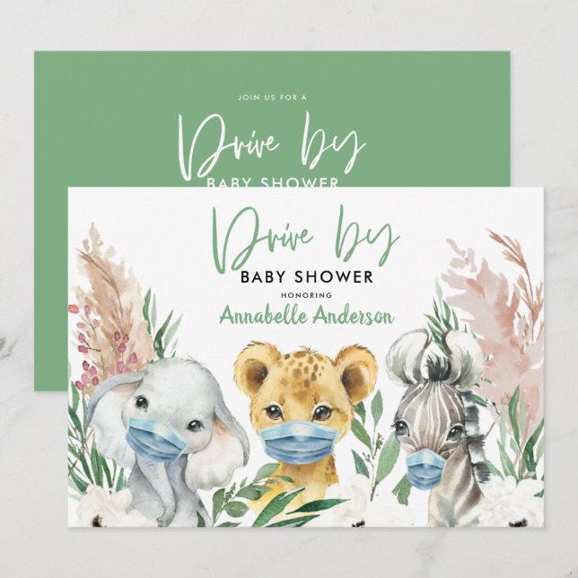 Cute animal covid mask drive by baby (Front/Back)