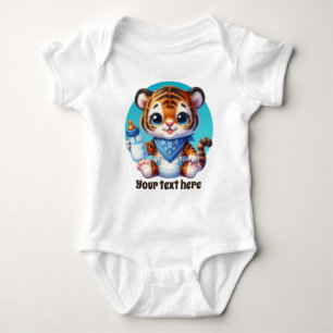 Cute animal customizable boys tiger baby bodysuit
