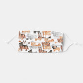 Cute animal dog cloth face mask (Front, Folded)