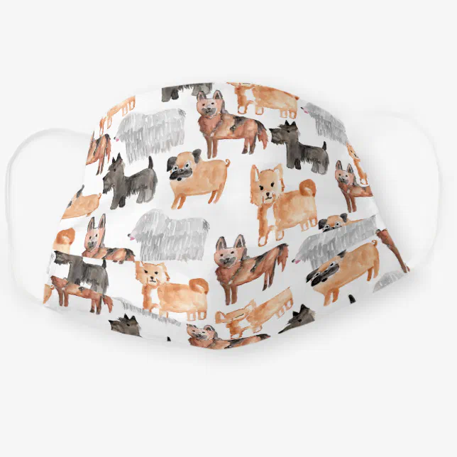 Cute animal dog cloth face mask | Zazzle