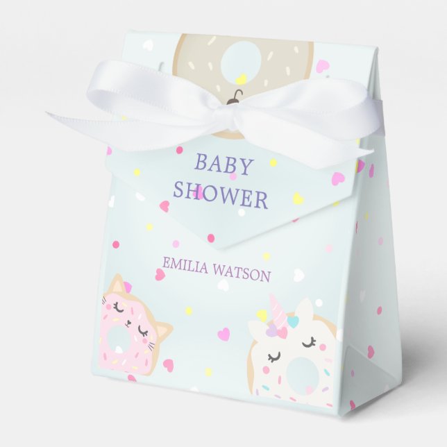 cute animal donuts baby shower Favor Box (Front Side)