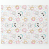 Cute Animal Donuts Wrapping Paper (Flat)