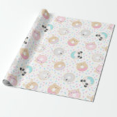 Cute Animal Donuts Wrapping Paper (Unrolled)