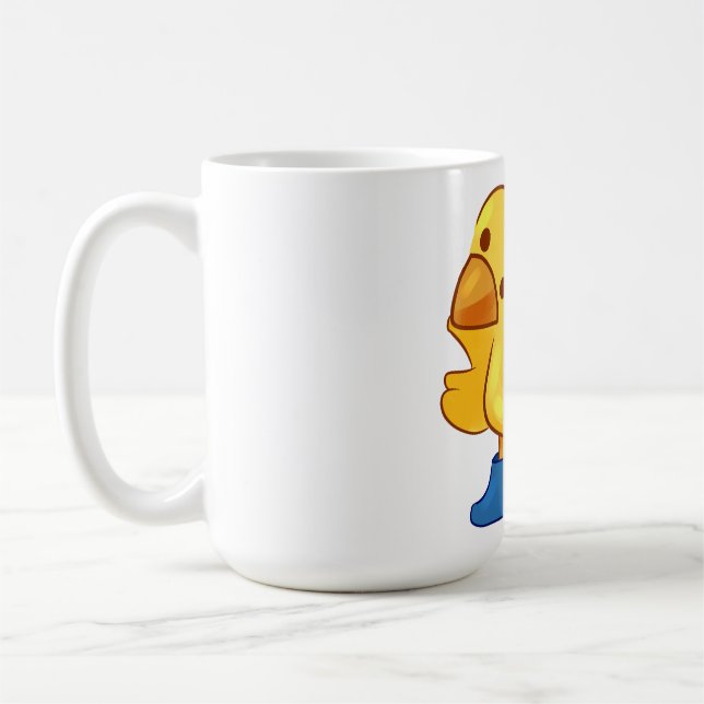 Cute animal duck cartoony style  coffee mug (Left)