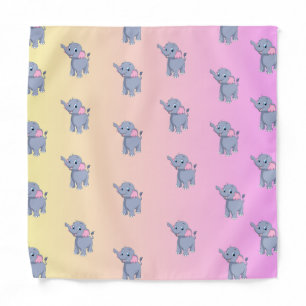 cute animal elephant simple gray pink bandana