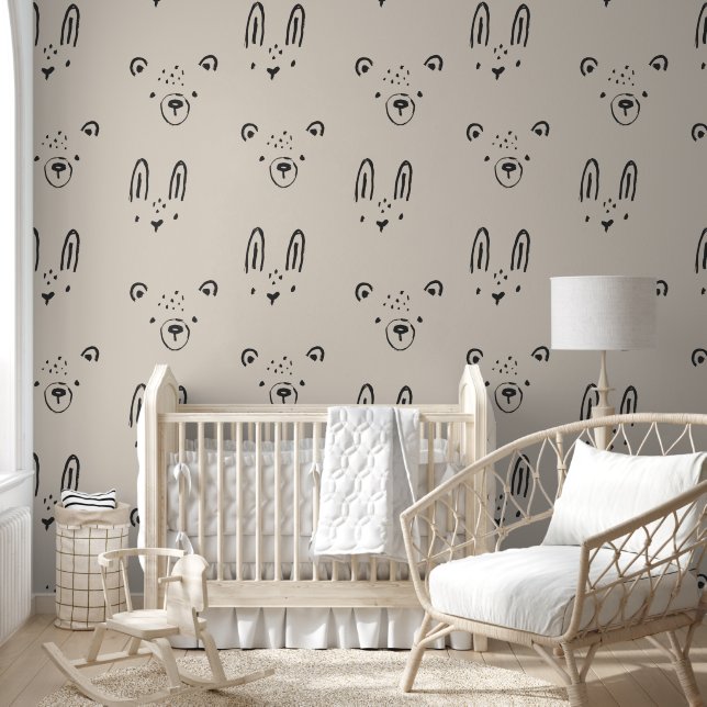 Cute animal faces wallpaper  (Kids)