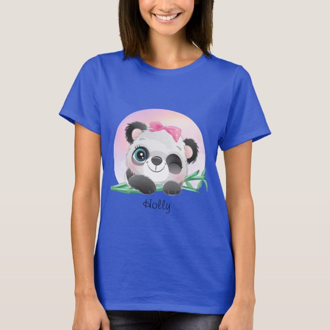 Cute Animal Friendly Panda Bamboo    T-Shirt (Front)