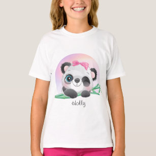 Cute Animal Friendly Panda Bamboo T-Shirt