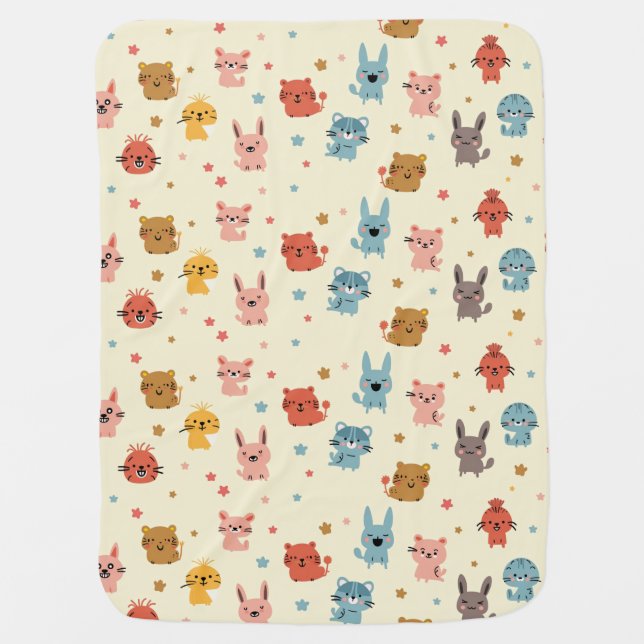 Cute animal friends baby blanket (Edit) (Front)