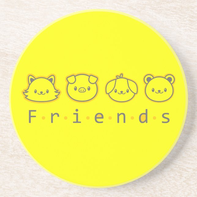 Cute animal friends face  Case-Mate iPhone case Bu Coaster (Front)