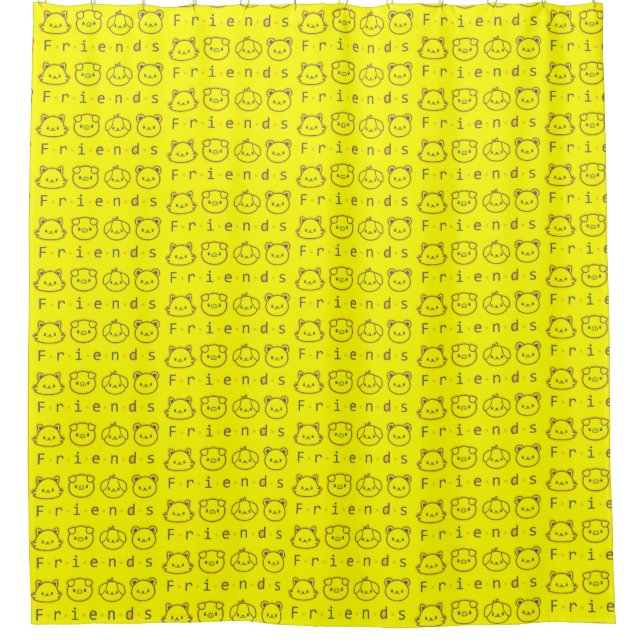 Cute animal friends face  Case-Mate iPhone case Shower Curtain (Front)