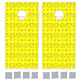 Cute animal friends face cornhole set
