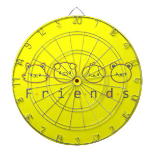 Cute animal friends face dart board