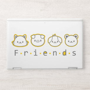 Cute animal friends face HP laptop skin