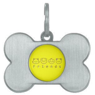 Cute animal friends face pet ID tag