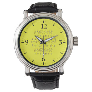 Cute animal friends face watch