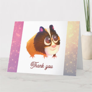 Cute Animal Guinea pig Folded Thank You Card