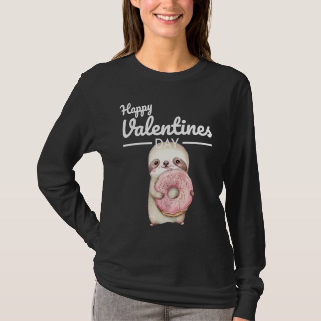 Cute Animal Heart Panda  Happy Valentine Day  1 T-Shirt (Front)