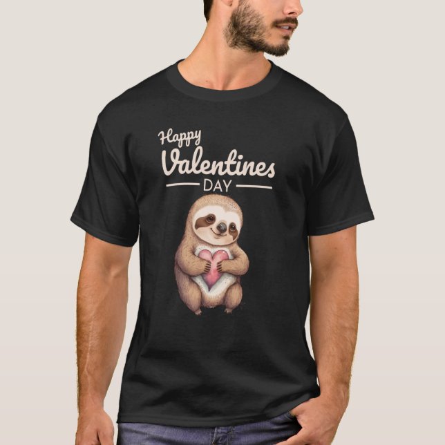 Cute Animal Heart Panda Happy Valentine Day  6 T-Shirt (Front)