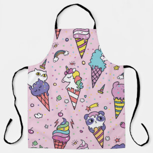 Cute Animal Ice Cream Cones Apron