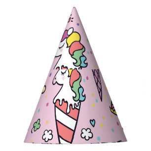 Cute Animal Ice Cream Cones Party Hat