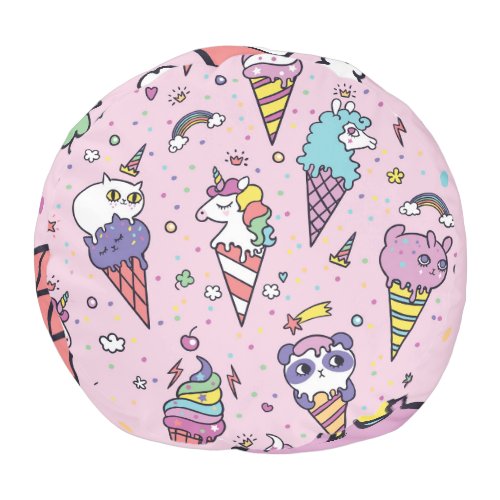 Cute Animal Ice Cream Cones Pouf