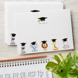 Cute Animal Kids Graduation Cap Envelope