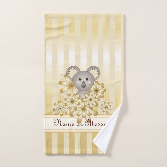 Cute Animal Koala Gold Effect Striped Custom