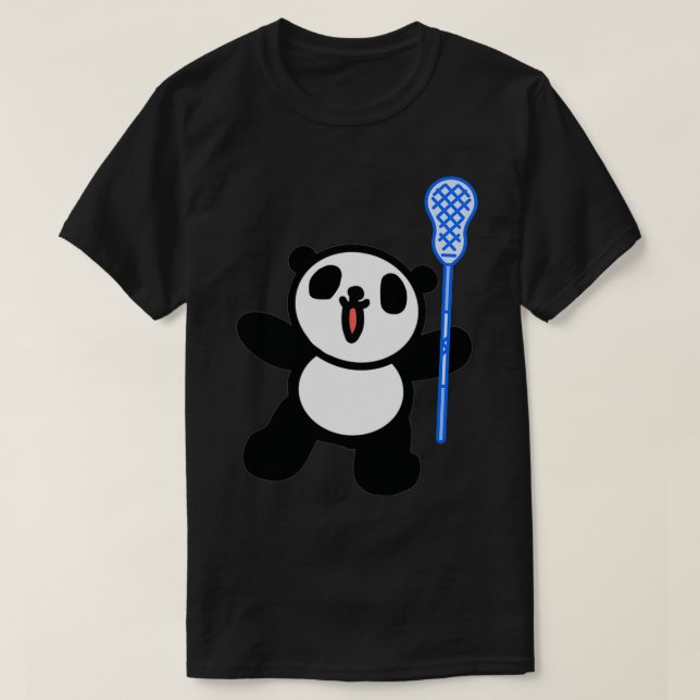 Cute animal Lacrosse panda T-Shirt (Design Front)