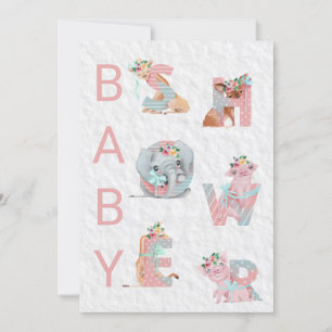 *~* Cute Animal Letters Baby Shower Invitation