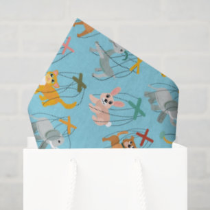 Cute Animal Marionette Puppets Puppeteer Pattern Tissue Paper