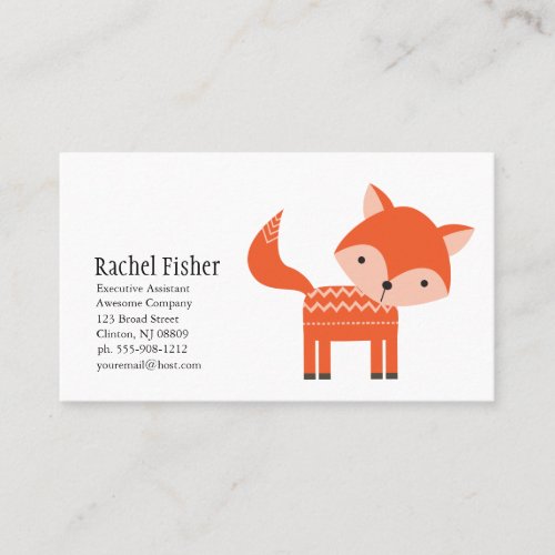 Cute Animal Orange Fox Business Cards