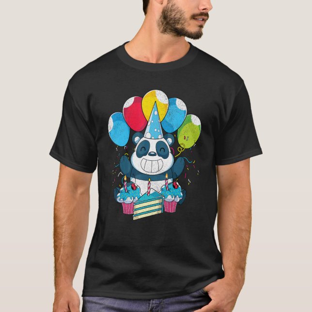 Cute Animal   Panda Bear Kids Birthday Party Panda T-Shirt (Front)