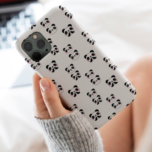 Cute animal panda bear pattern Girly trendy iPhone 13 Pro Max Case