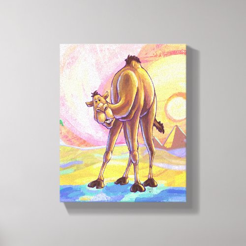Cute Animal Parade Camel Art Canvas Print