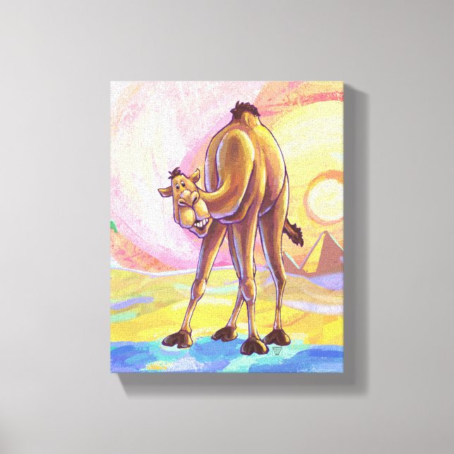 Cute Animal Parade Camel Art Canvas Print (Front)
