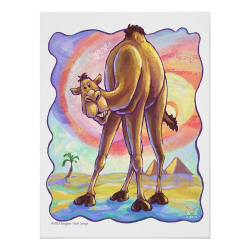 Cute Animal Parade Camel Art Poster