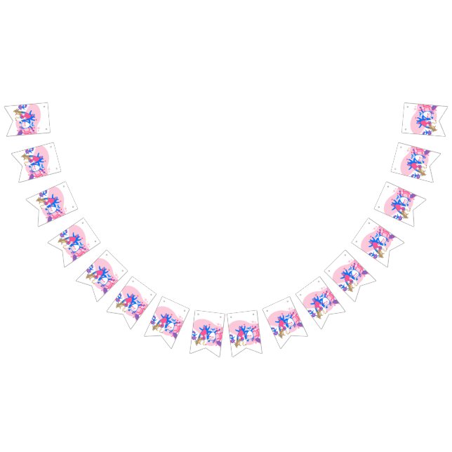 cute animal party selfie funny bunting flags (All)