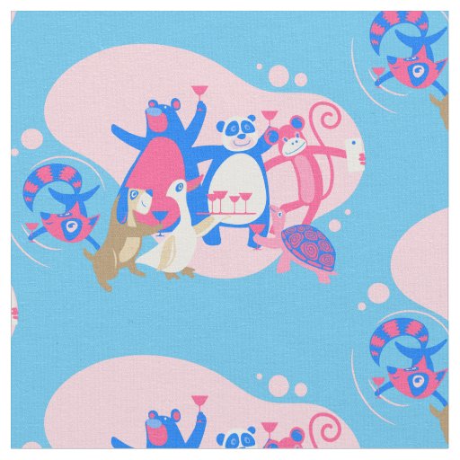cute animal party selfie funny fabric