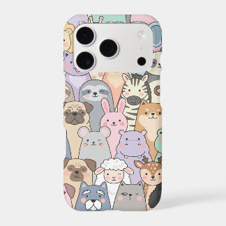 Cute Animal Pattern iPhone 17 Pro Case